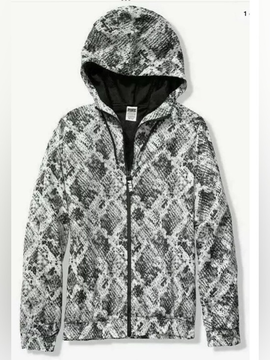 PINK Victoria's Secret Jackets & Blazers - Pink Victoria's Secret Snakeskin Print Windbreaker Hooded Jacket